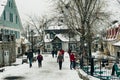 MONT-TREMBLANT, QC, CANADA - FEBRUARY 2020 Mont-Tremblant village in winter Royalty Free Stock Photo