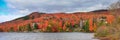 Panoramic view of Mont Tremblant village and Lac Tremblant, is a famous four season