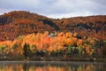 Mont Tremblant village in Canada surrounded  with fall foliage Royalty Free Stock Photo