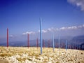 Mont Ventoux in summertime with colored poles Royalty Free Stock Photo