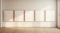 Empty Canvasses In High-key Lighting A Contemporary Art Installation Royalty Free Stock Photo