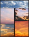 Montage of Cloudscapes in Bright Vivid Colors