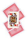 A montage of playing cards with a queen of hearts revealed.