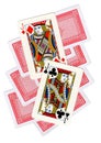 A montage of playing cards with two jacks revealed. Royalty Free Stock Photo