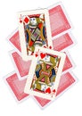 A montage of playing cards with two jacks revealed. Royalty Free Stock Photo