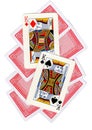 A montage of playing cards with two kings revealed. Royalty Free Stock Photo