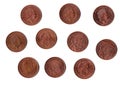 Two pence coins from the United Kingdom. Royalty Free Stock Photo