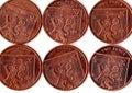 Two pence coins from the United Kingdom. Royalty Free Stock Photo