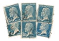 Vintage Pasteur postage stamps from France. Royalty Free Stock Photo