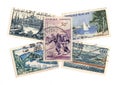 Vintage postage stamps from France.