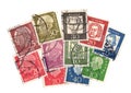 Vintage postage stamps from Germany. Royalty Free Stock Photo
