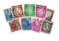 Vintage postage stamps from Germany. Royalty Free Stock Photo