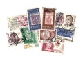 Vintage postage stamps from Spain. Royalty Free Stock Photo