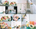 Montage of wedding images - beautiful preperation to marriage. Collage.