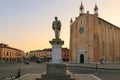 Montagnana, Italy - August 6, 2017: Monument to Victor Emmanuel
