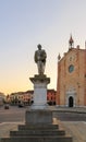 Montagnana, Italy - August 6, 2017: Monument to Victor Emmanuel