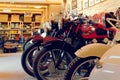 Montagnana, Italy August 27, 2018: Vintage collection of retro motorcycles.