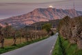 Montagne Sainte-Victoire with the moon behind the cross