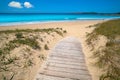 Montalvo beach in Pontevedra of Galicia Sanxenxo Royalty Free Stock Photo