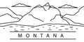 Montana city line icon. Element of USA states illustration icons. Signs, symbols can be used for web, logo, mobile app, UI, UX
