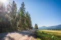 Montana Country Dirt Road Next to Field Royalty Free Stock Photo