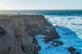 Montana de Oro Bluff trail. Rocky cliffs and Pacific ocean in beautiful blue and turquoise colors in bright sunny day, CA Royalty Free Stock Photo