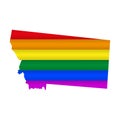 Montana LGBT flag map. Vector illustration Royalty Free Stock Photo
