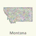 Montana line art map