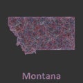 Montana line art map