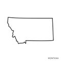 Montana Map Outline Vector Design Template. Editable Stroke