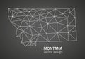 Montana black vector outline polygonal triangle map