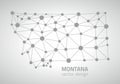 Montana vector dot grey outline polygonal map