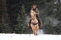 Montana rancher in Whitefish making his rounds Royalty Free Stock Photo