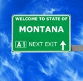 MONTANA road sign against clear blue sky Royalty Free Stock Photo