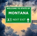 MONTANA road sign against clear blue sky Royalty Free Stock Photo