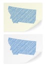 Montana scribble map Royalty Free Stock Photo