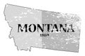 Montana State and Date Grunged