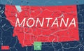 Montana state detailed editable map Royalty Free Stock Photo