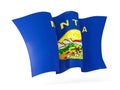 Montana state flag waving icon close up. United states local fla