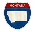 Montana State Interstate road sign Royalty Free Stock Photo