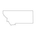 Montana, state of USA - solid black outline map of country area. Simple flat vector illustration