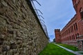 1871 Montana Territorial Prison in Deer Lodge with a vintage guard house and