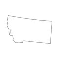 Montana - U.S. state. Contour line in black color. Vector illustration. EPS 10