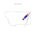 Montana US state vector map pencil sketch. Montana outline map with pencil in american flag colors Royalty Free Stock Photo