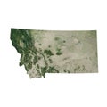 Montana Vector Map Realistic Landsat Satellite Style Illustration Royalty Free Stock Photo