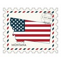 Montanapostagestamp. Vector illustration decorative design