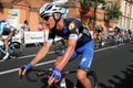 A rider for the Etixx Quick Step team on Rue du Dr Alibert in Montauban, on the final straight of