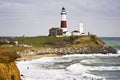 Montauk Point Lighthouse and two fishermen