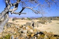 Panoramic View of the Great Plaza in Monte Alban, Oaxaca Royalty Free Stock Photo