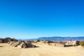 Monte Alban Ruins and Hills Royalty Free Stock Photo